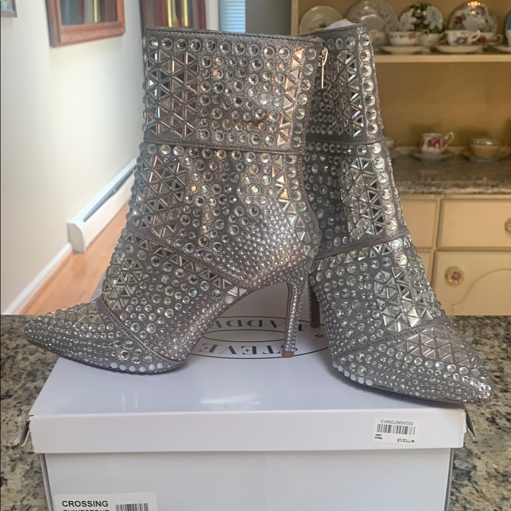Steve Madden Metallic Studded Heeled Boots